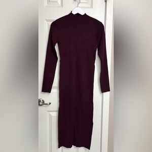 Pink Lily Ribbed Mock-Neck Sweater Dress